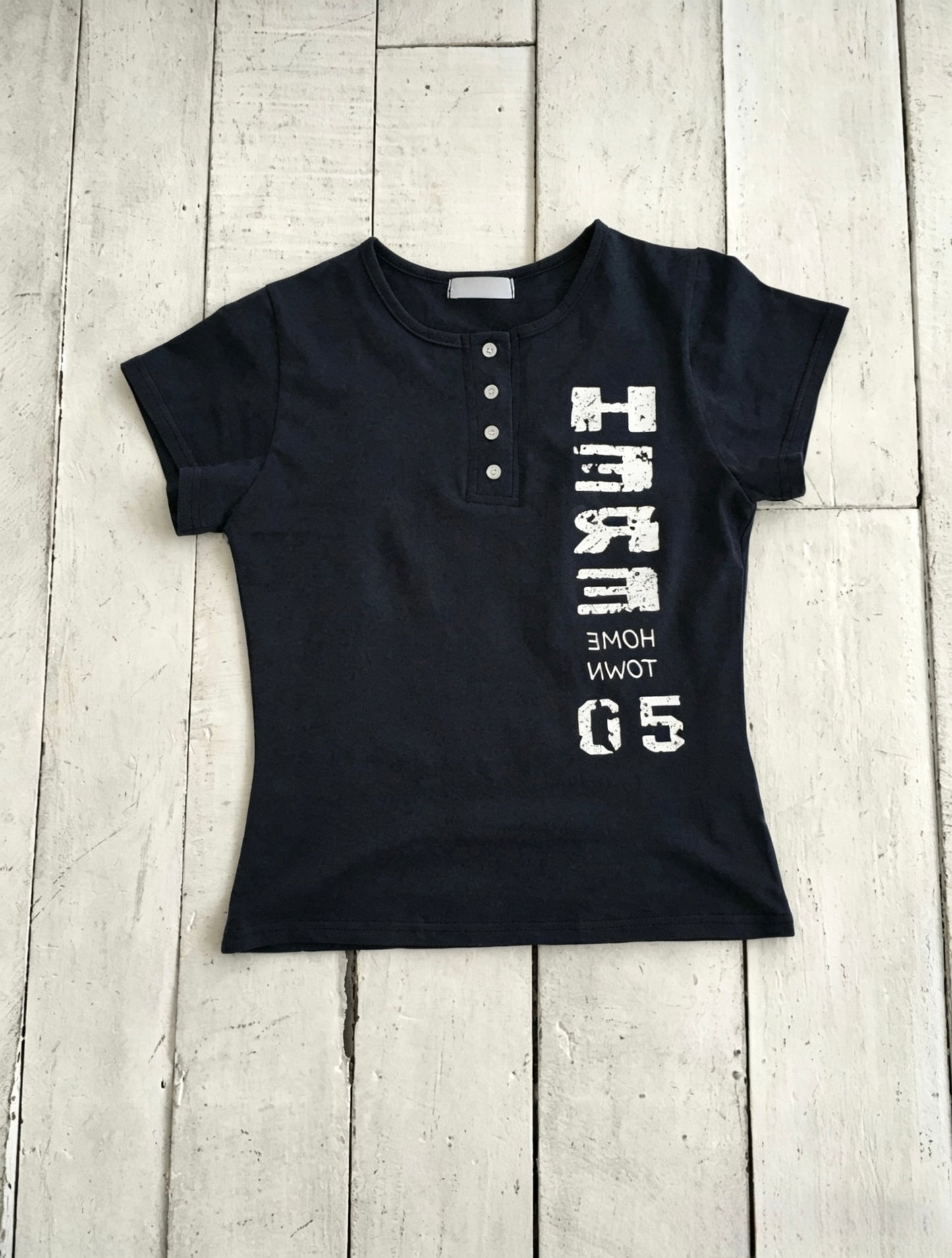 Henley-05 Side Print Tee