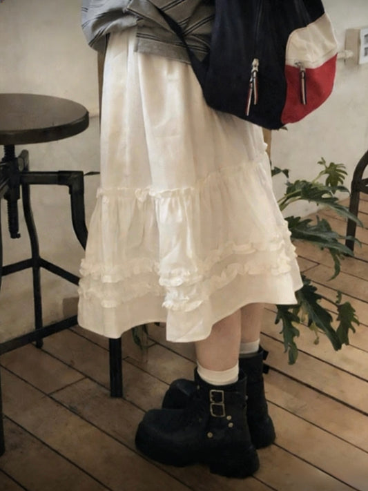 Ruffled Midi Skirt