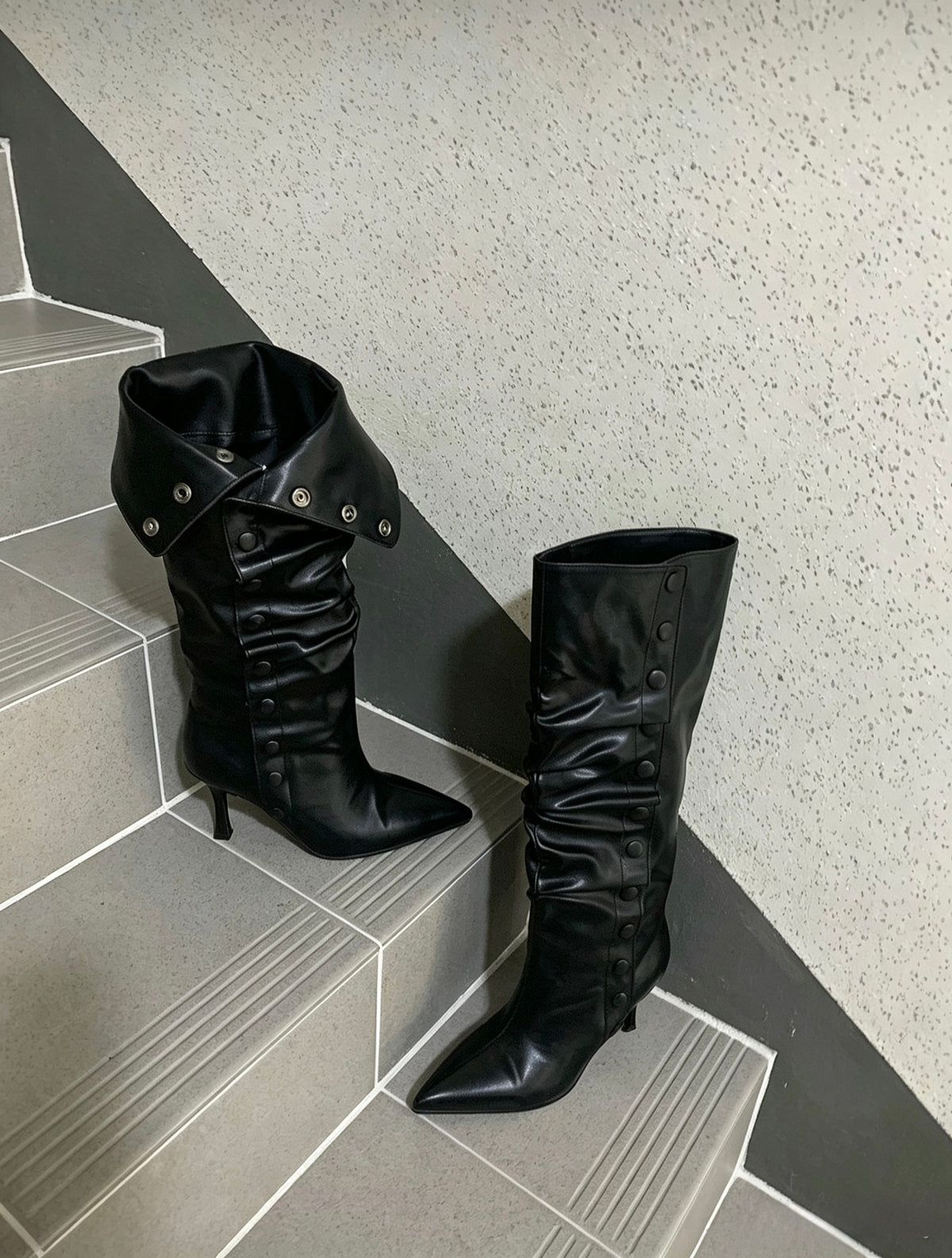 Two-Way Slouchy Button Boots