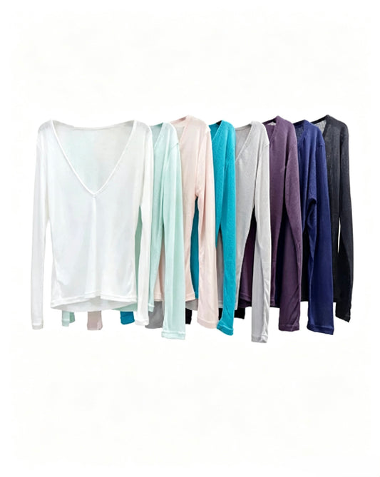 Deep V Sheer Top