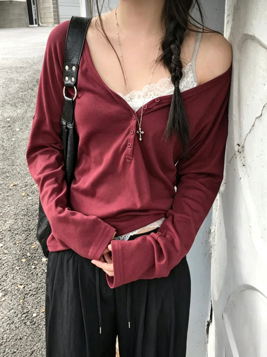 Tie Front V-Neck Tee
