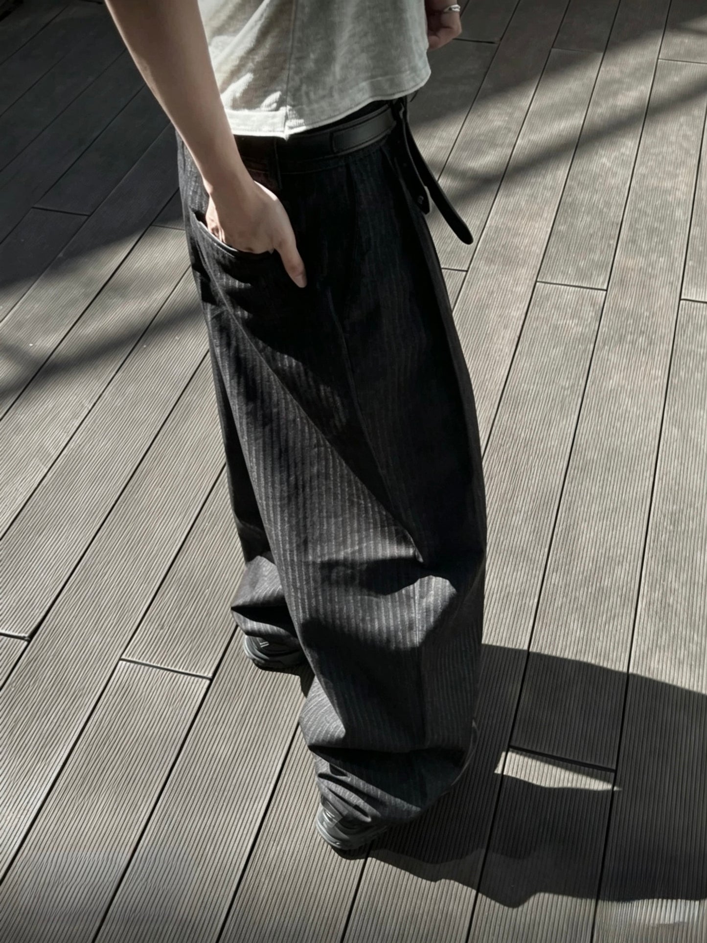 Herringbone Wide Jeans