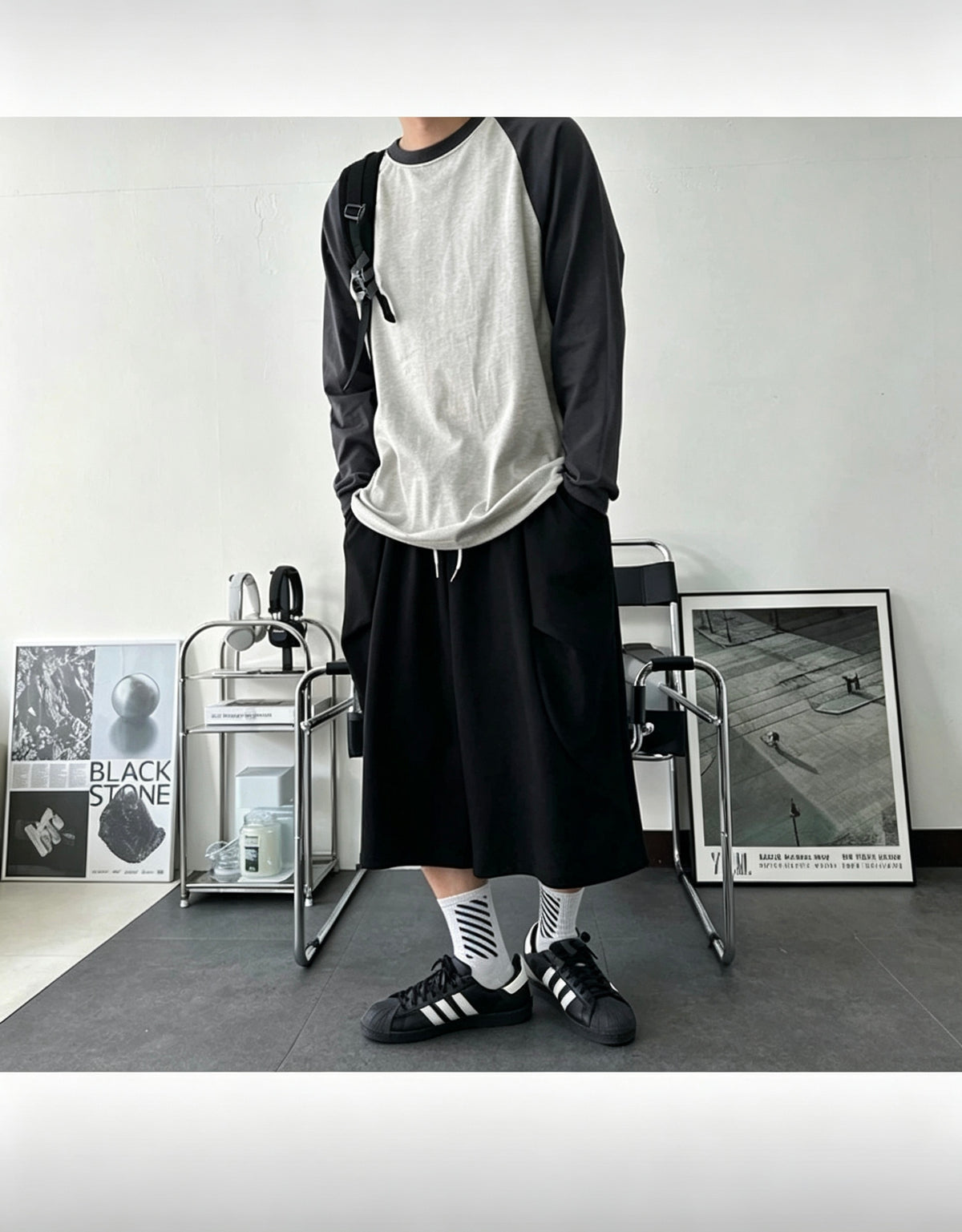 Color Block Raglan Long Sleeve Tee