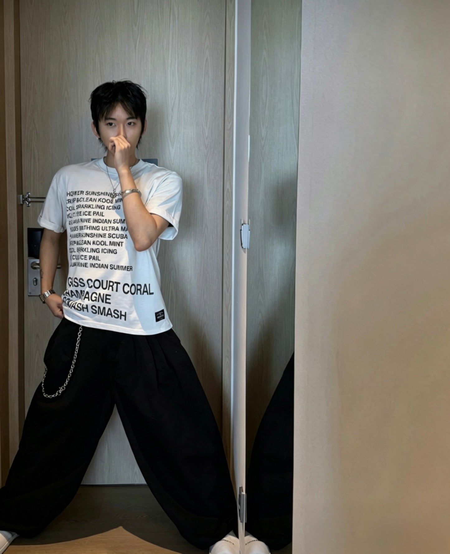 Text Print Cropped T-Shirt