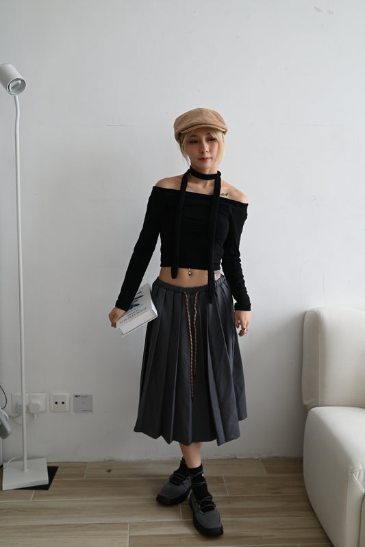 Suit pleated skirt