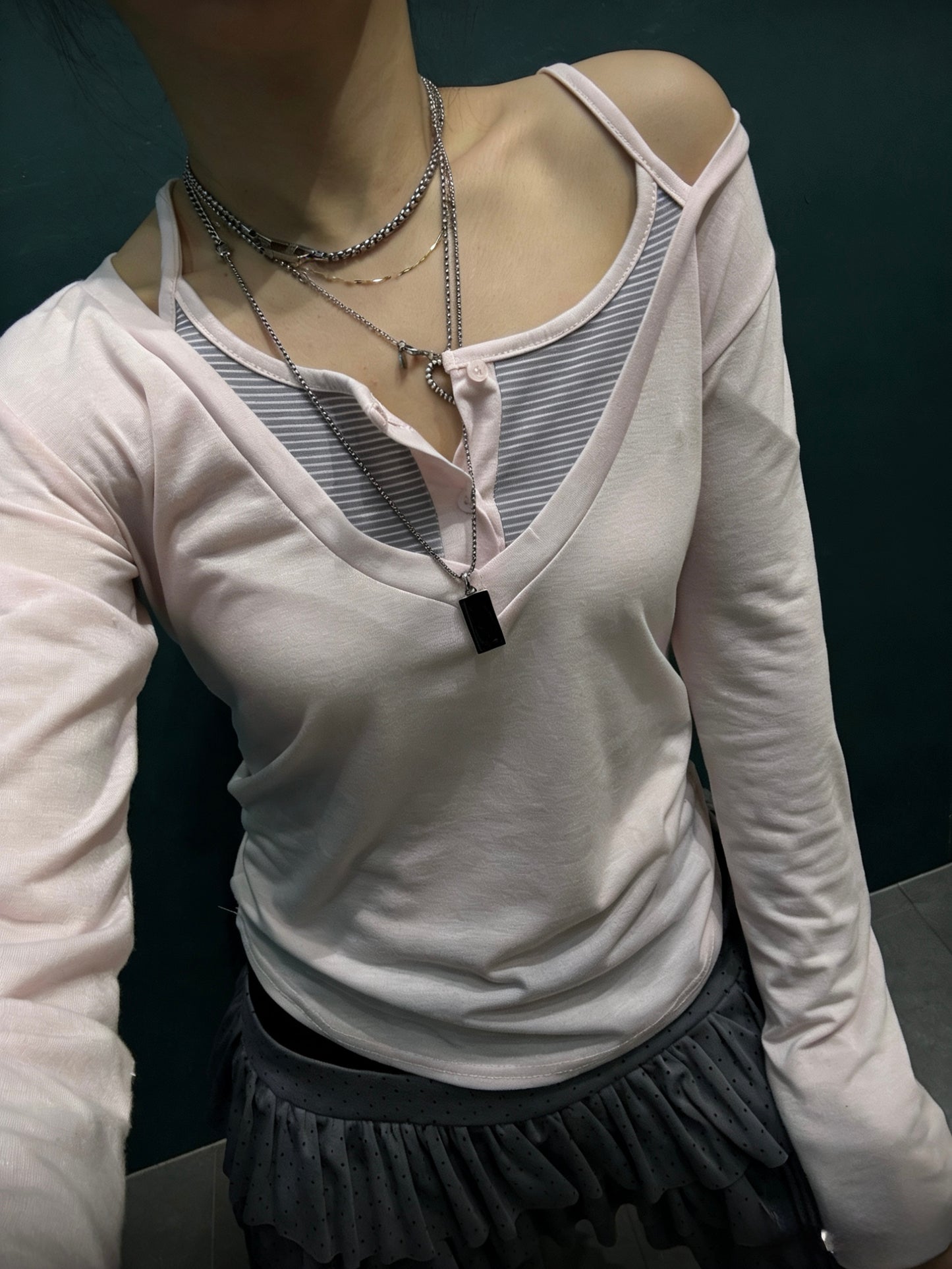 Layered V-Neck Top