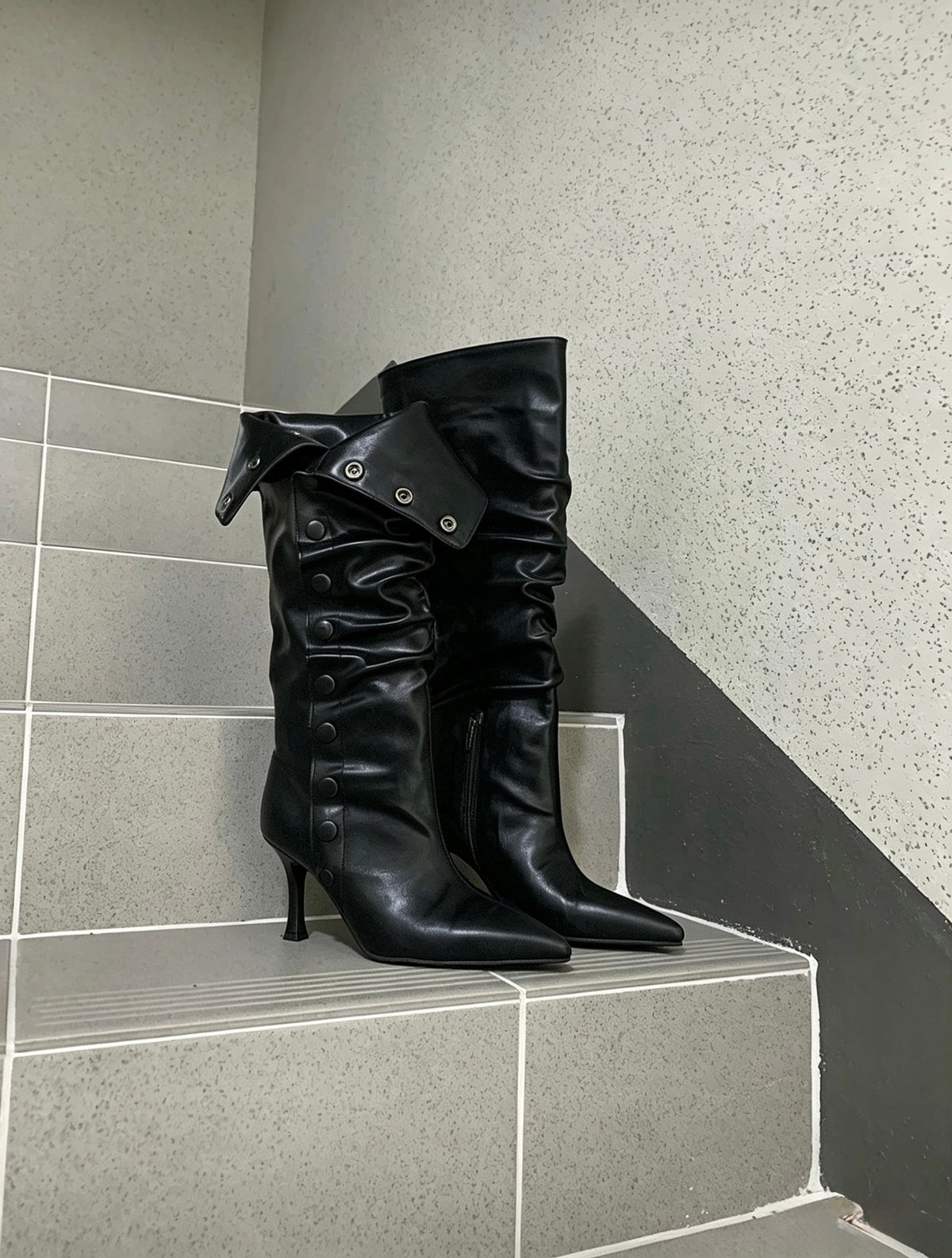 Two-Way Slouchy Button Boots