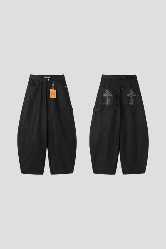 Fade-Resistant Balloon Jeans