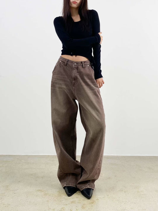 Alphabet Print Balloon Fit Jeans
