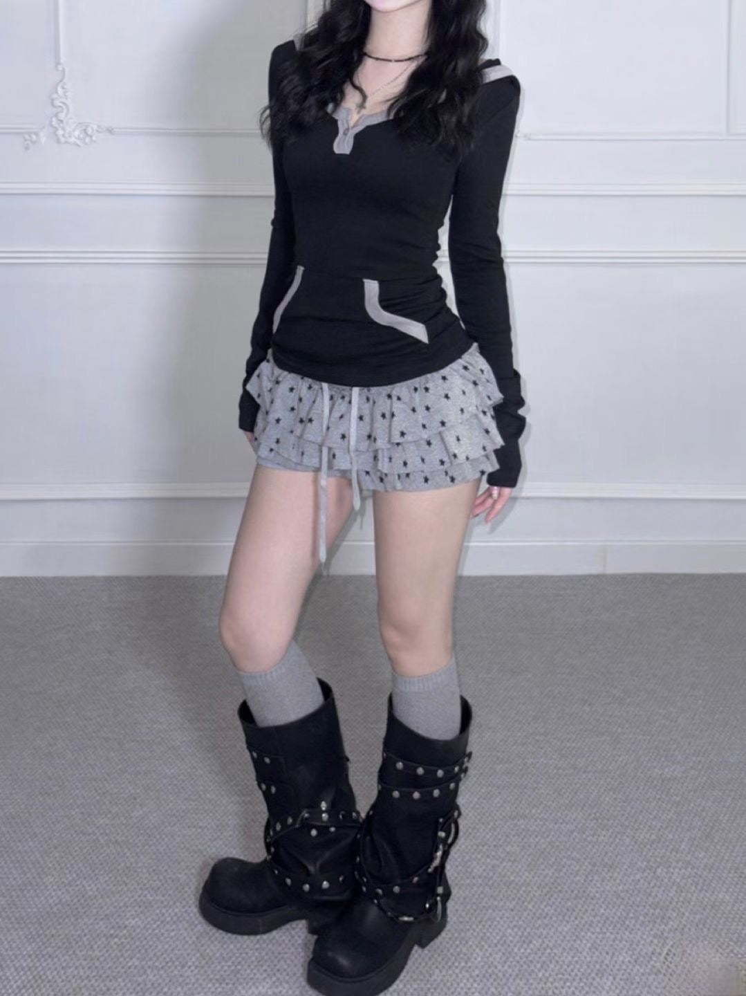 Star-Layered Mini Skirt