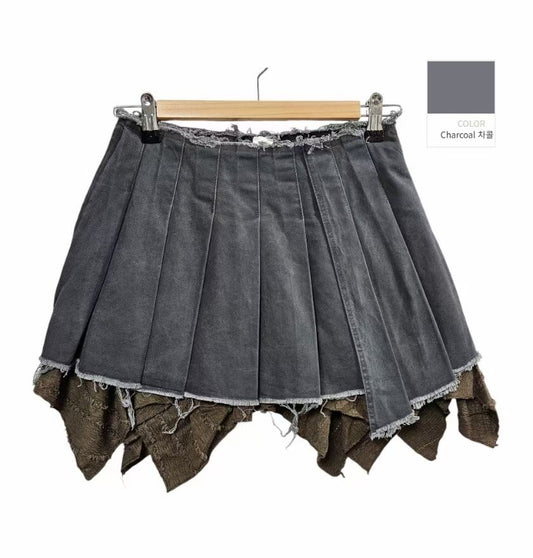 Layered Pleated Mini Skirt