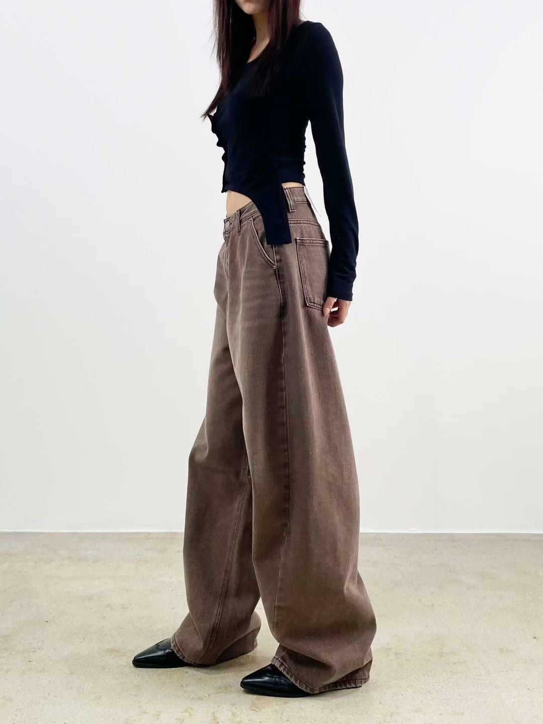Alphabet Print Balloon Fit Jeans