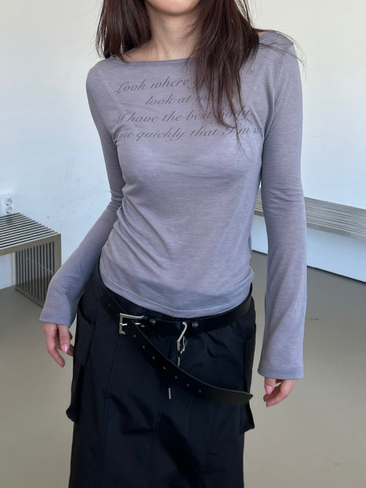 Sheer Text Top