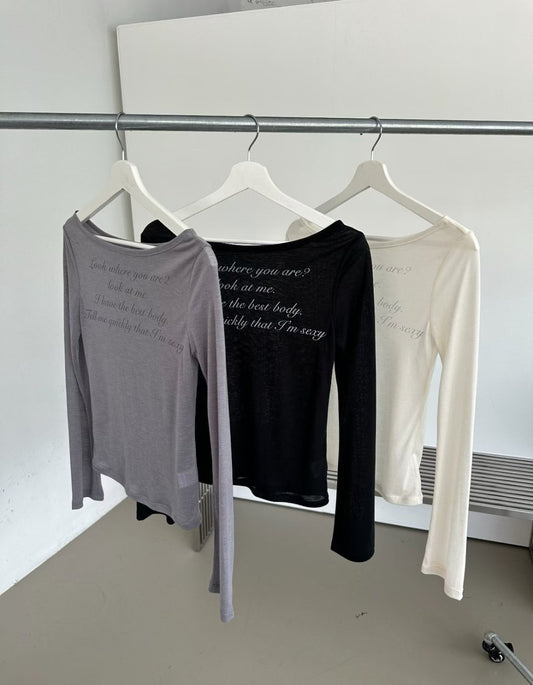 Sheer Text Top