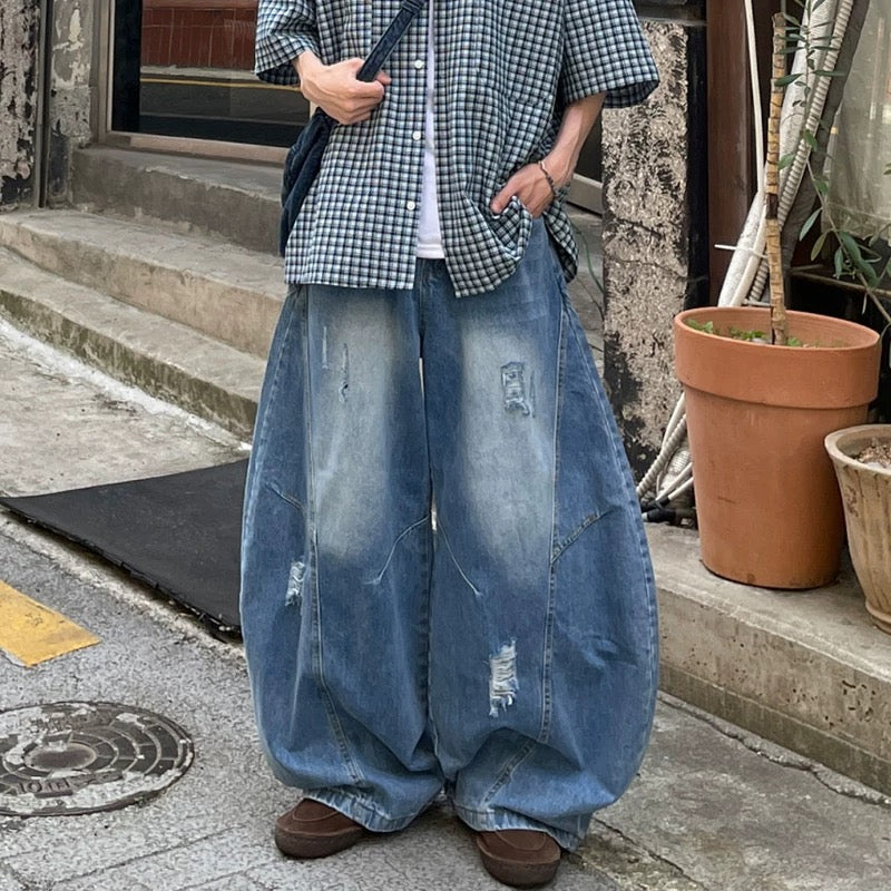 復古氣球牛仔褲