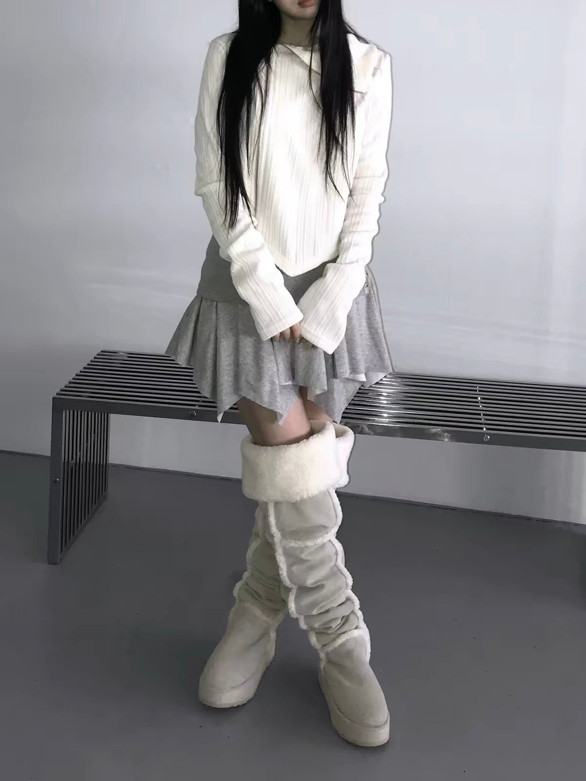 Layered Wrap Button Mini Skirt