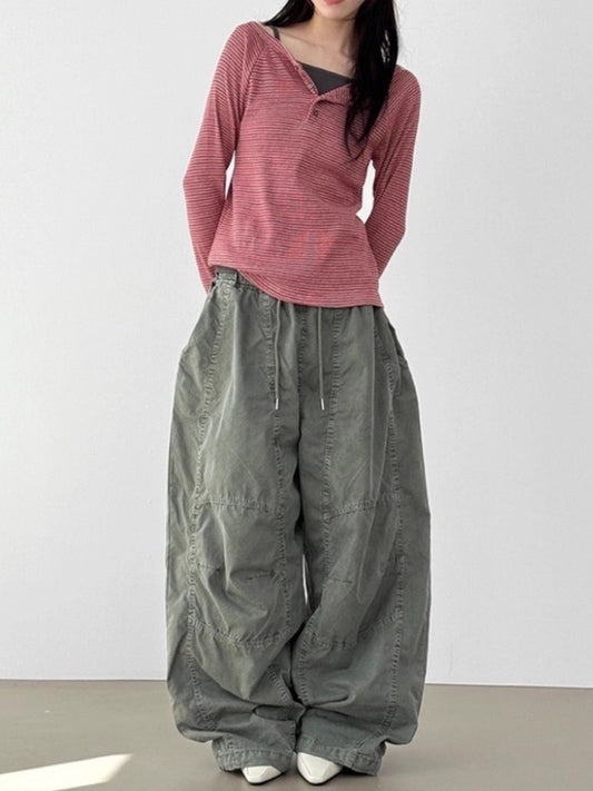 Cut-Out Balloon Cargo Pants