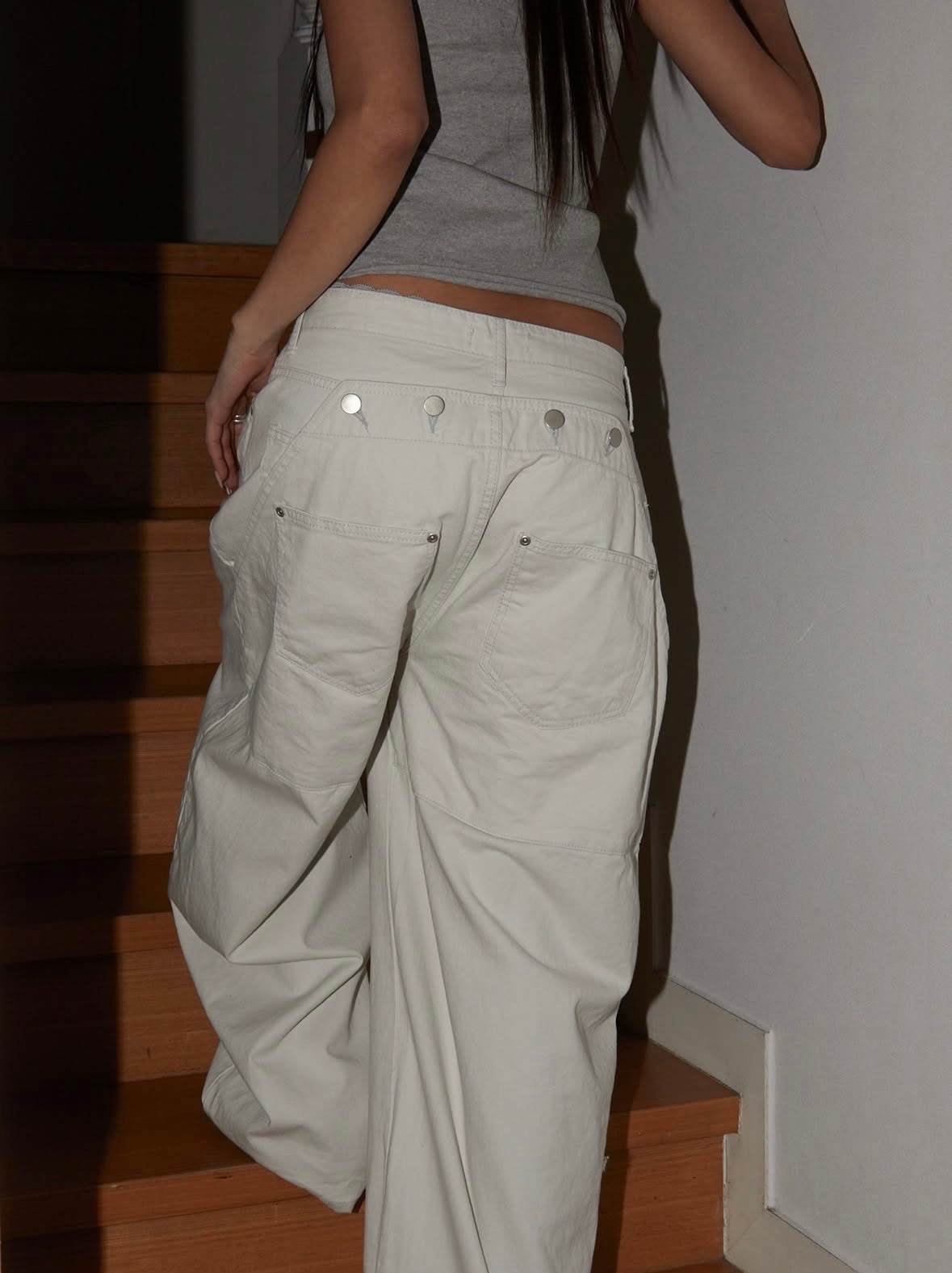 Diagonal Button Scimitar Pants