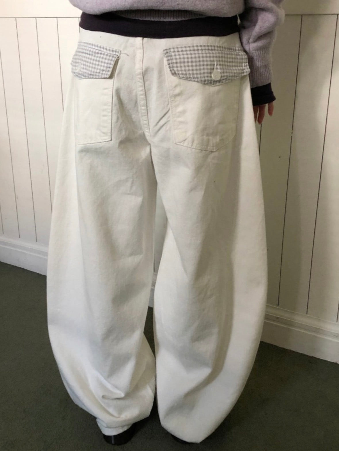 Check-Pocket Scimitar Pants