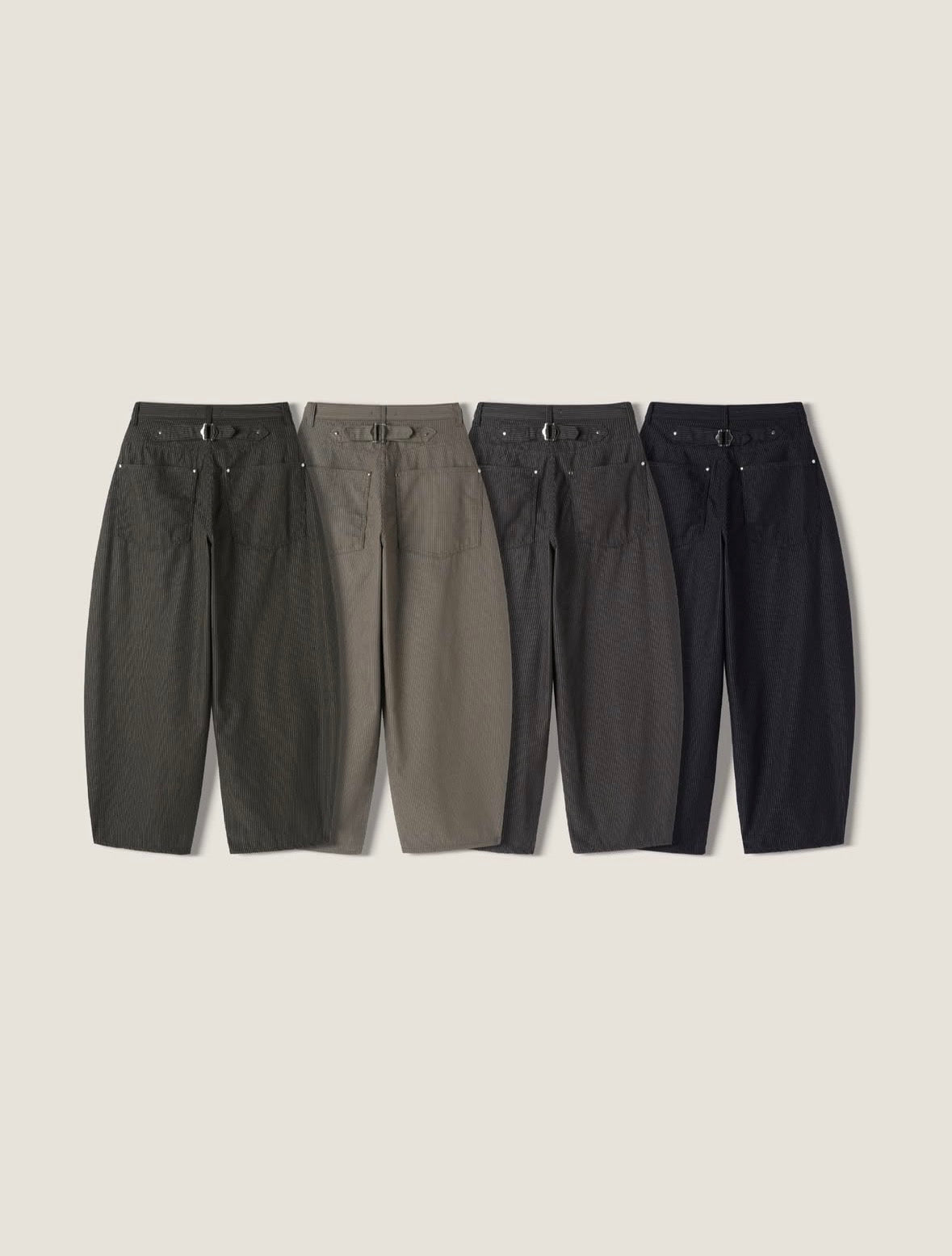 Buckle Stripe Curved Pants