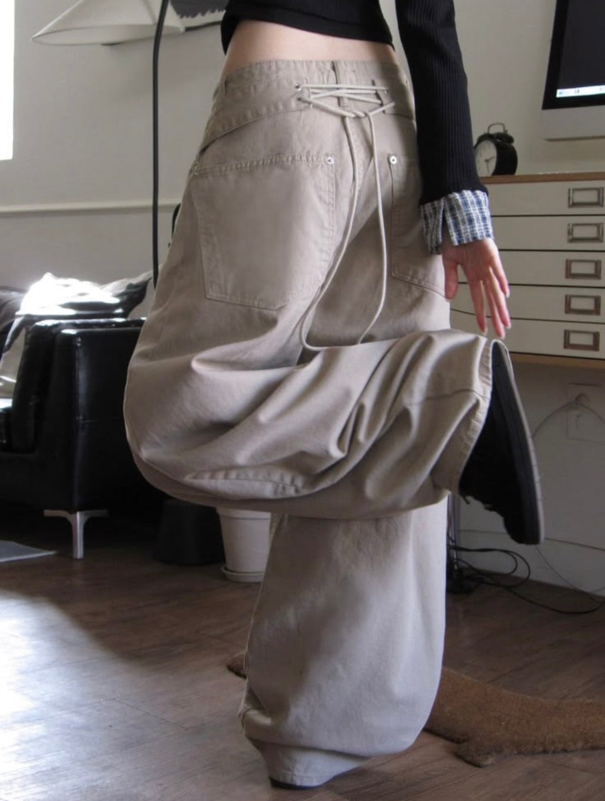 Drawstring Scimitar Pants