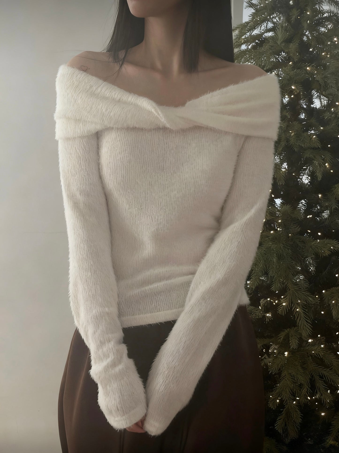 Off-Shoulder Knit Top