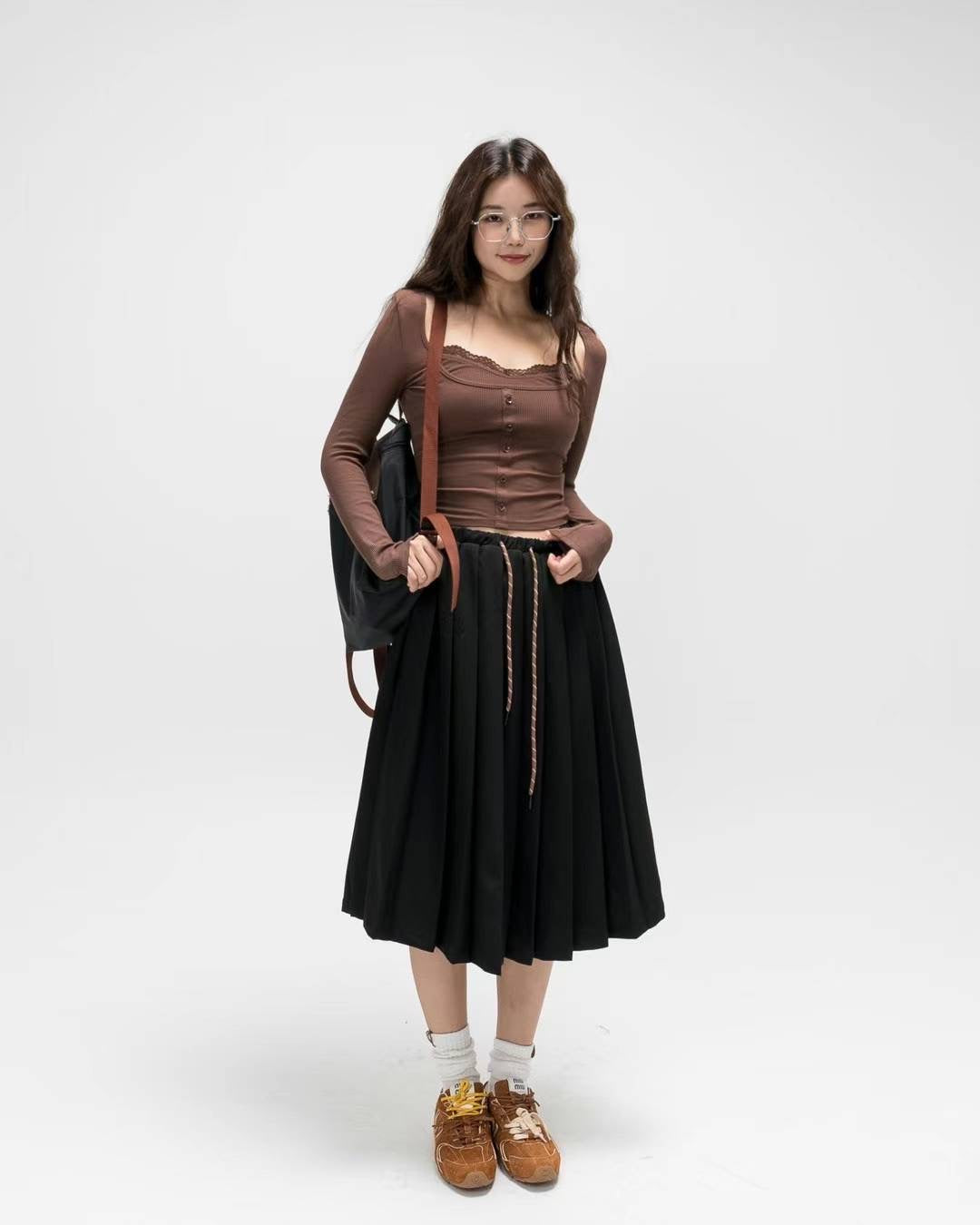 Suit pleated skirt