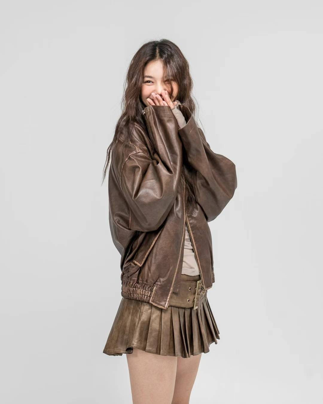 女裝復古靚皮褸