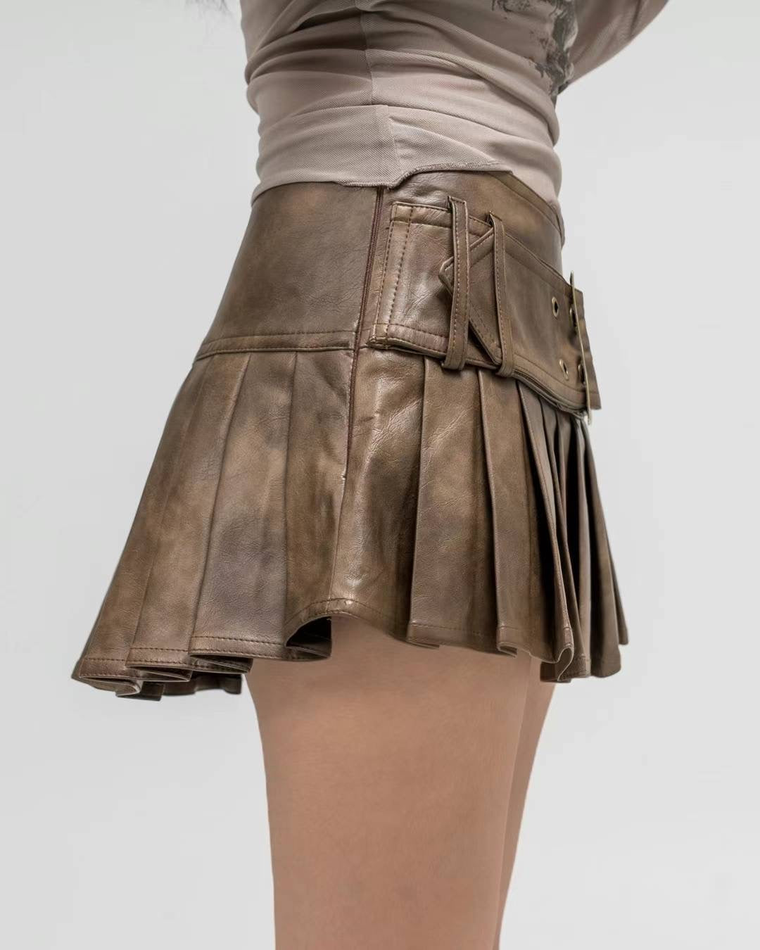vintage belt short skirt