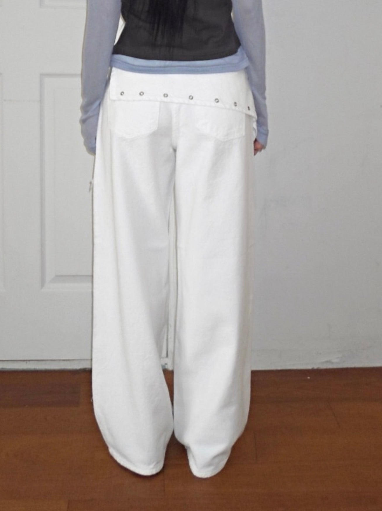 Scarf Waist Wide Straight Pants