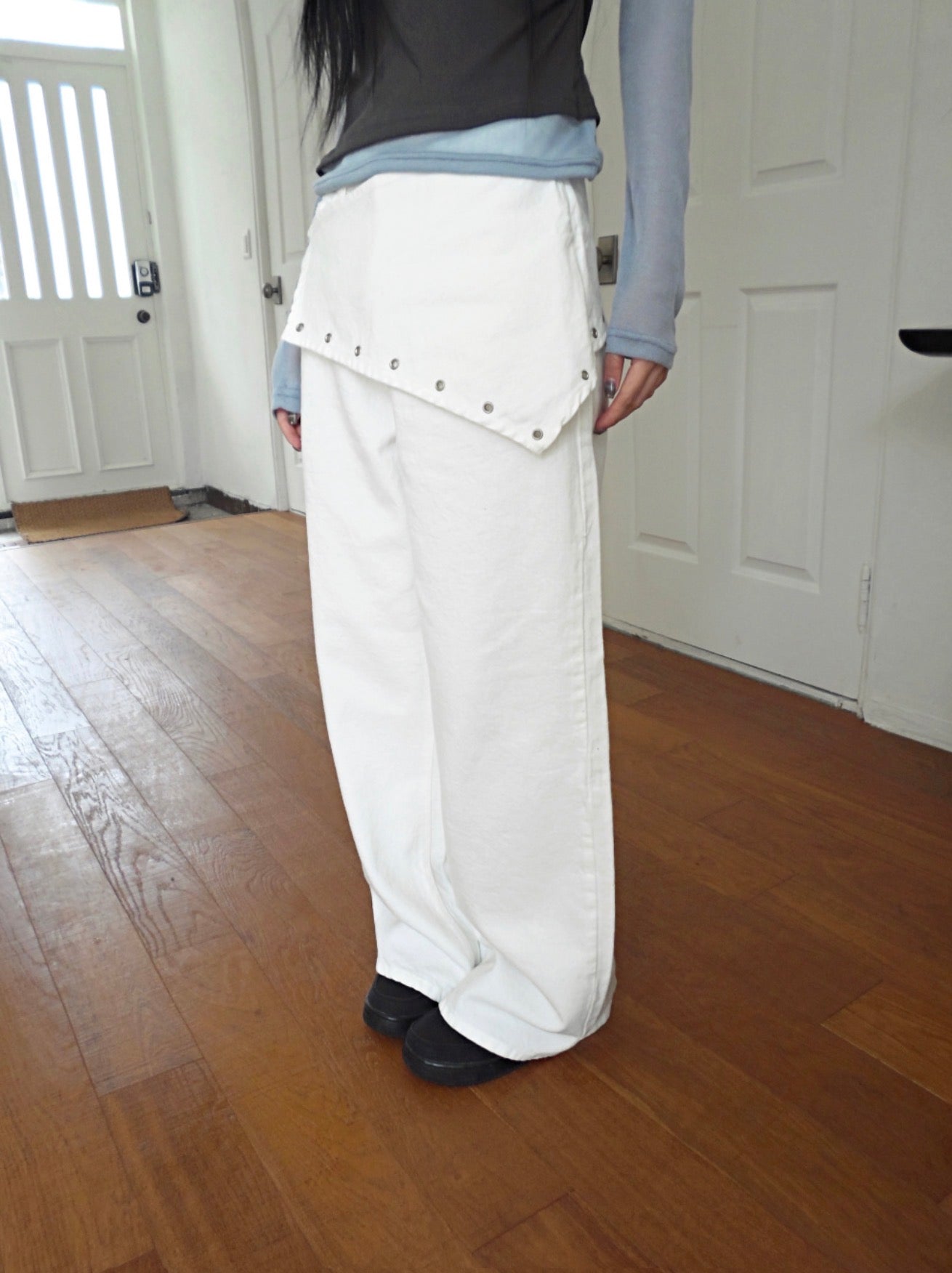 Scarf Waist Wide Straight Pants