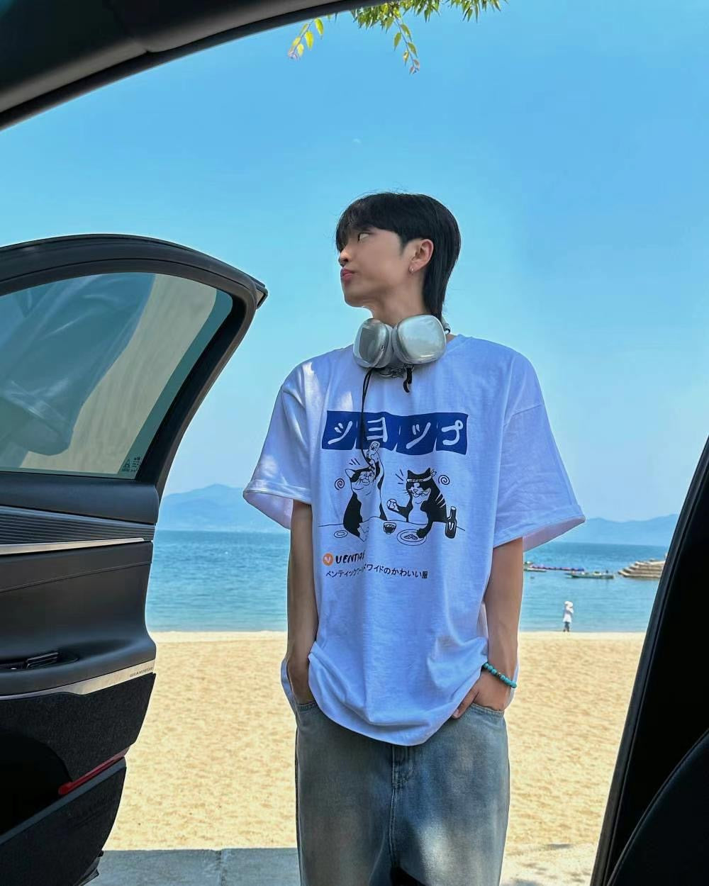 貓咪寬鬆短袖T恤