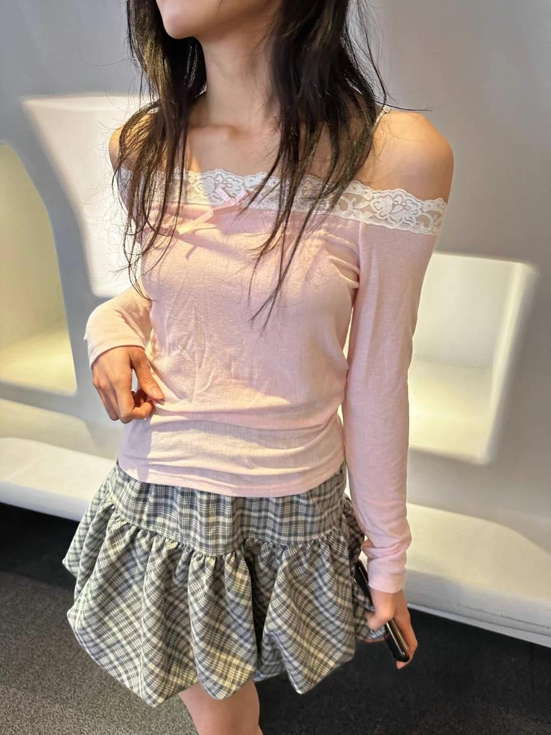格紋泡泡短裙