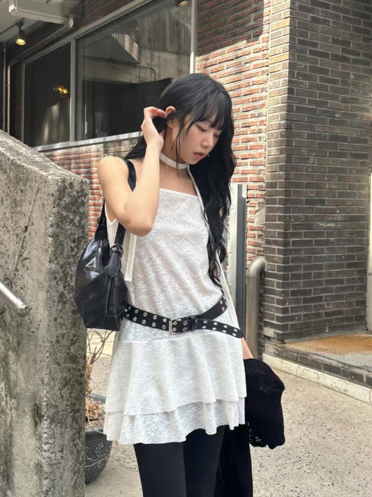 Scarf Lace Suspender Dress