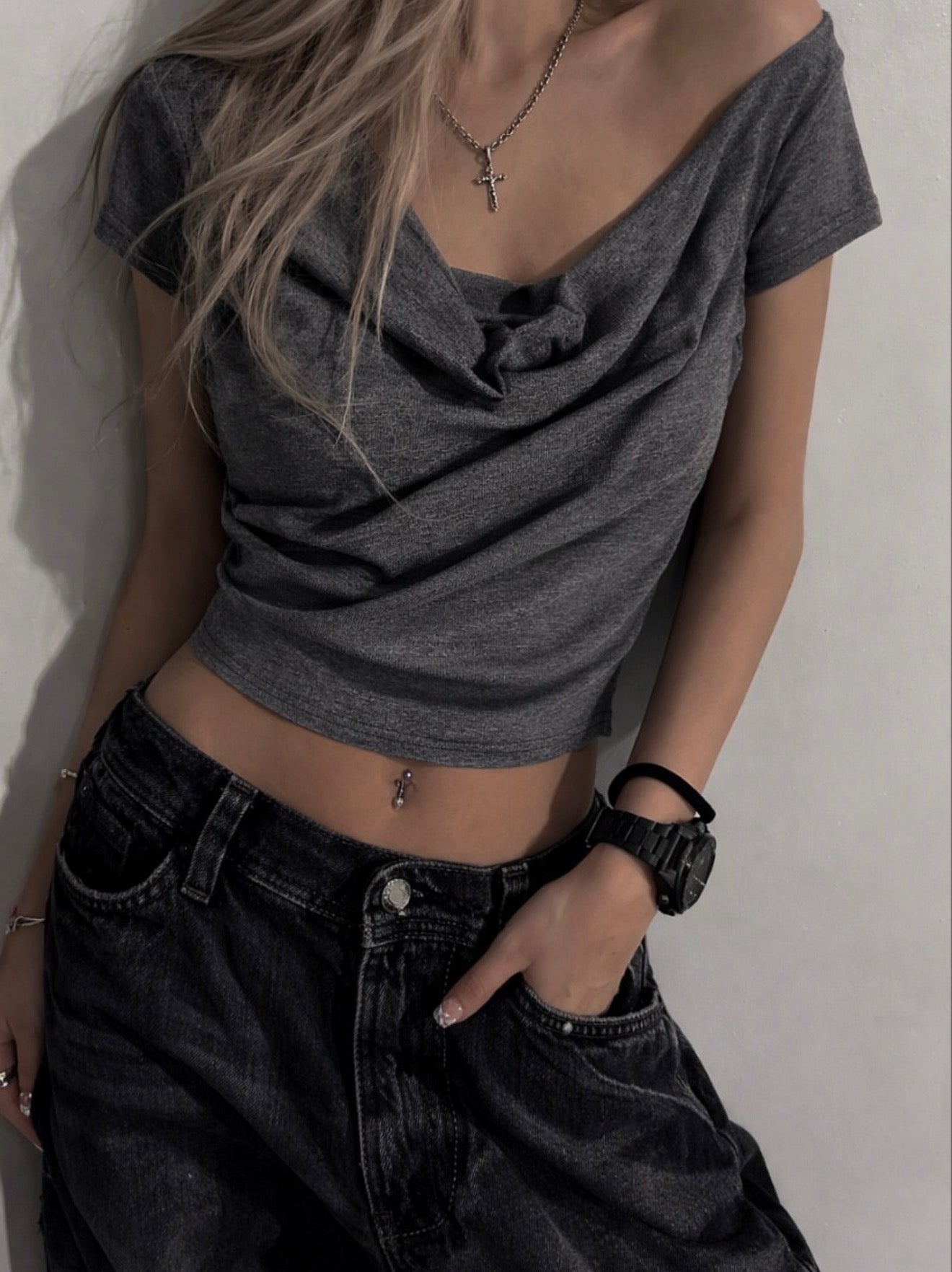 Knot Front V-Neck Top