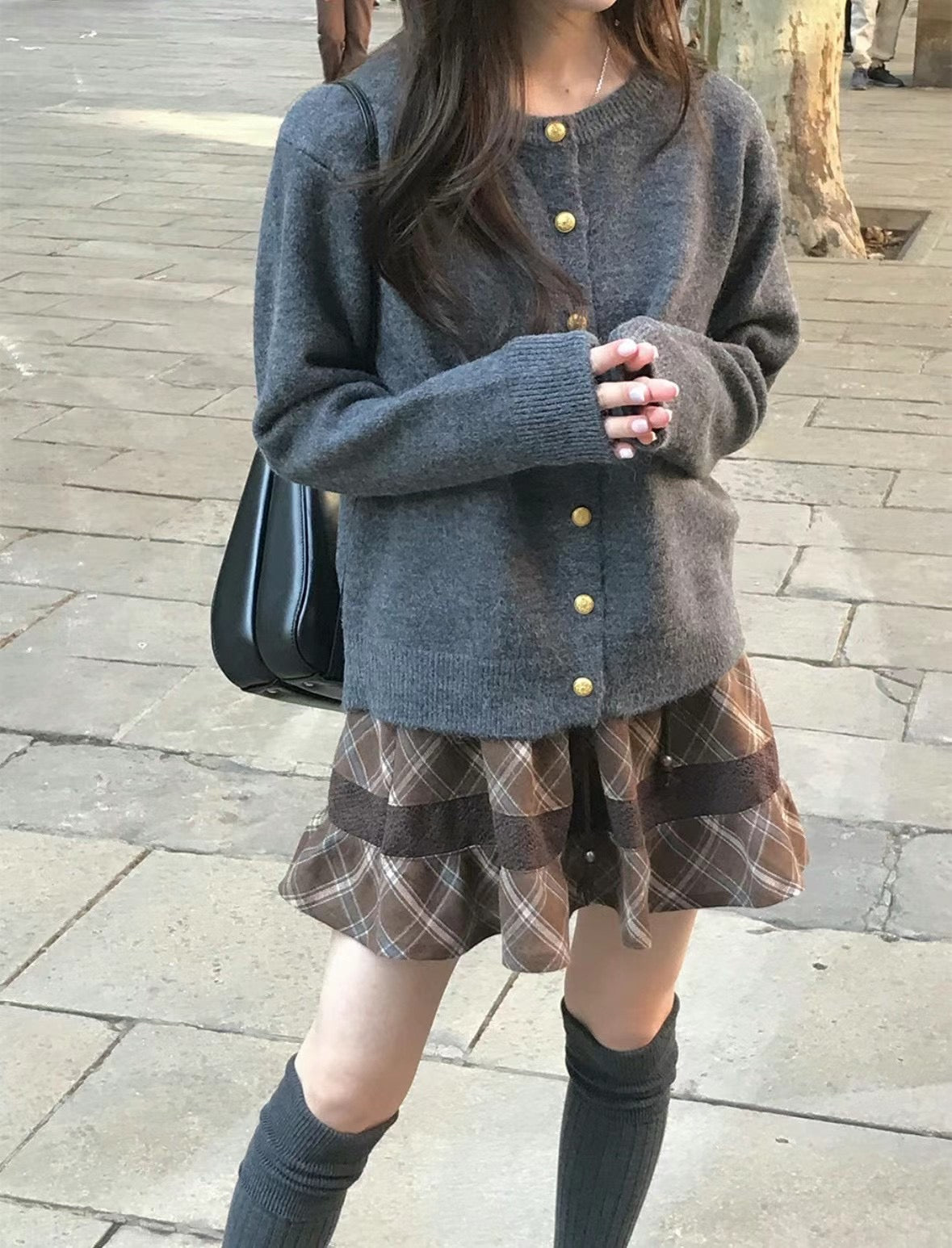 格仔蛋糕短裙