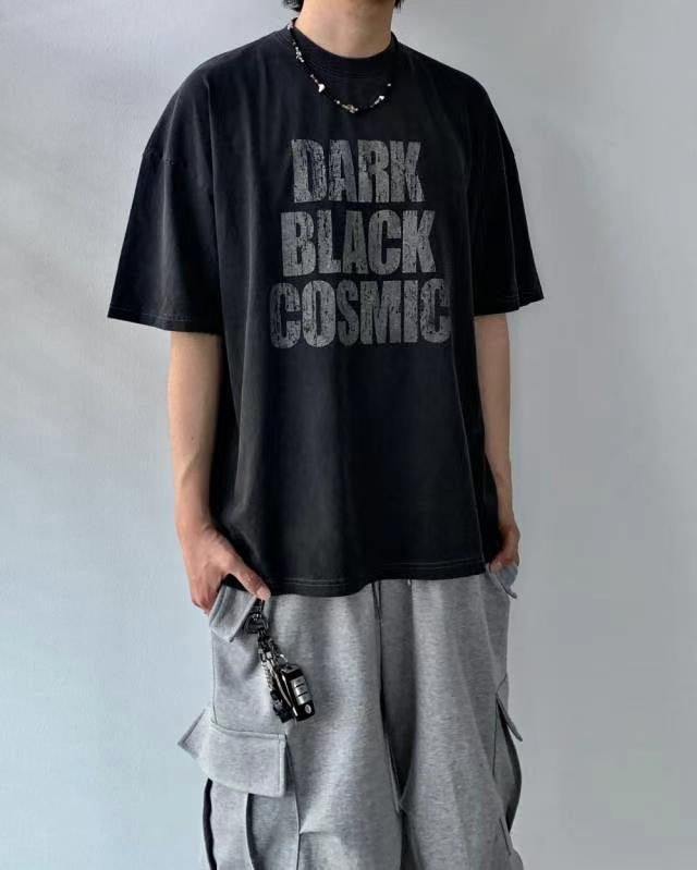 Pigment dark print  Loose T-shirt  Oversize