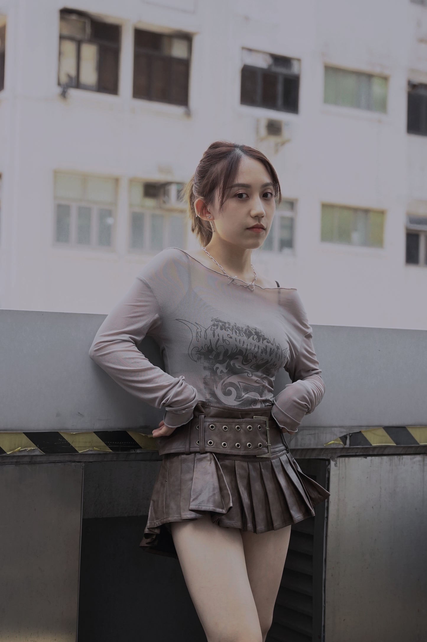 vintage belt short skirt
