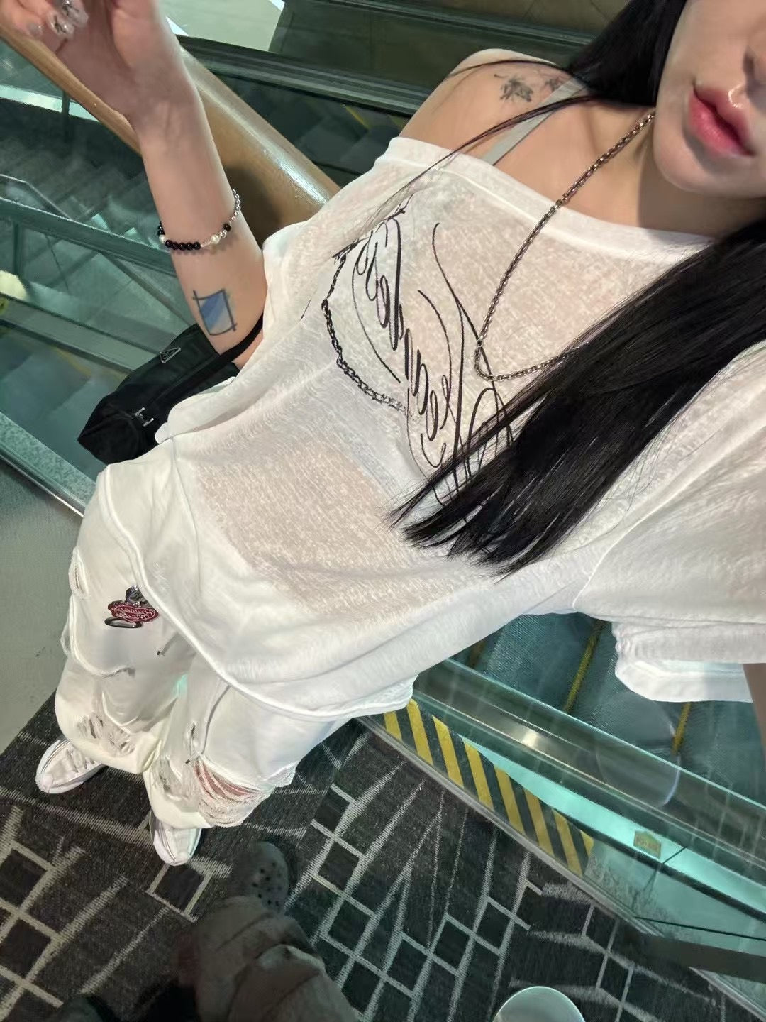 Linen Flutter-Sleeve Tee
