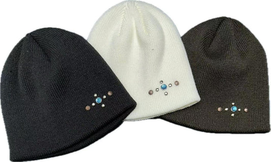 Rivet button knitted hat