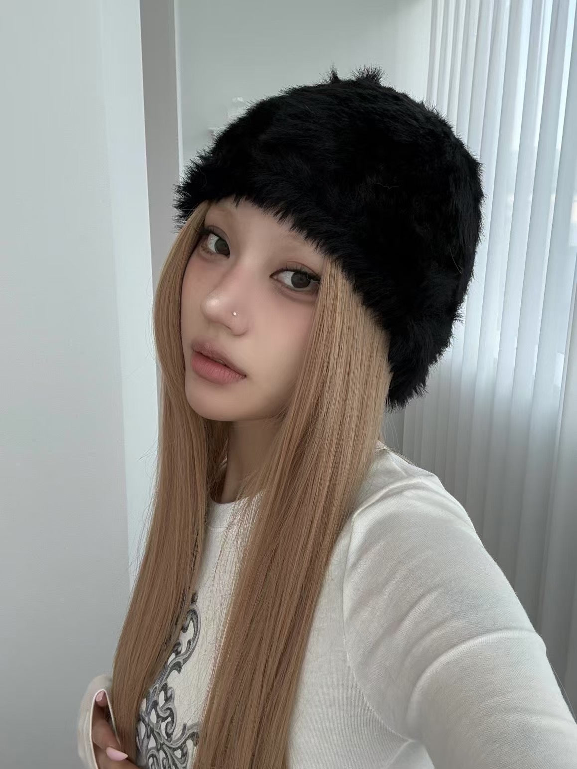 Plush short hat
