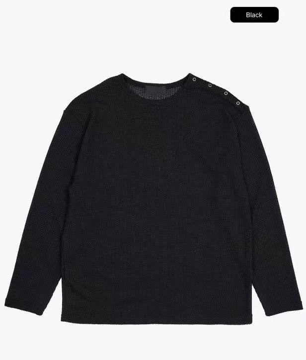 Snap Mesh Crop Tee