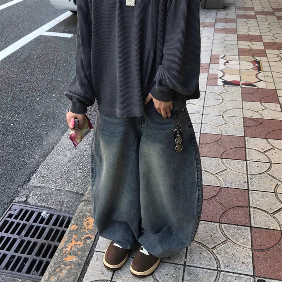 寬鬆版型氣球牛仔褲