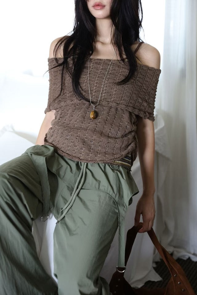 Off-Shoulder Knit Top