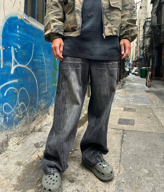 男裝樹紋牛仔褲