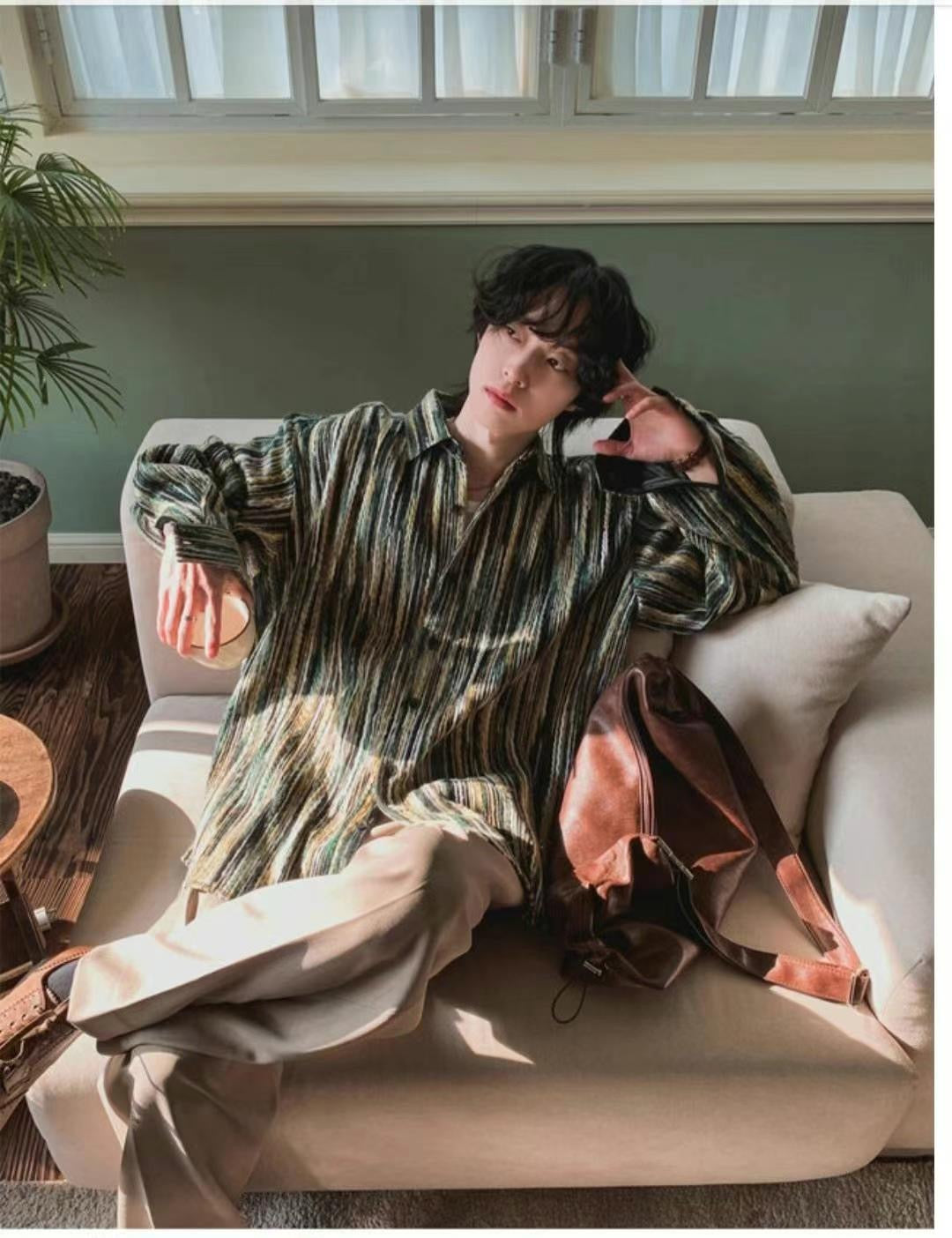 棉織彩紋襯衫