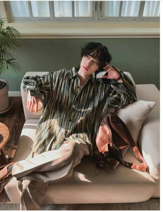 棉織彩紋襯衫
