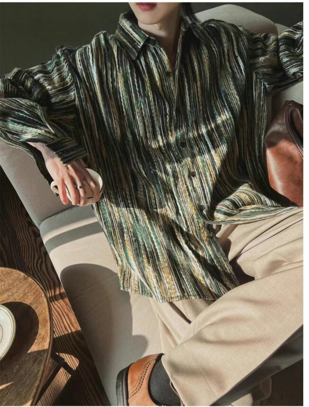 棉織彩紋襯衫