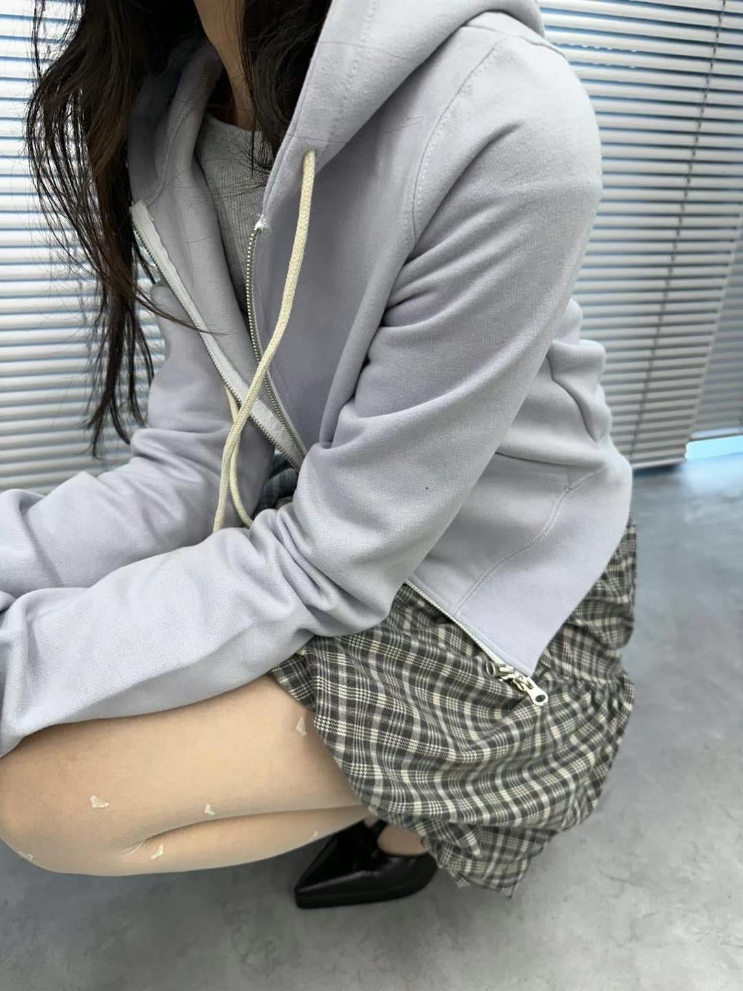 格仔泡泡裙