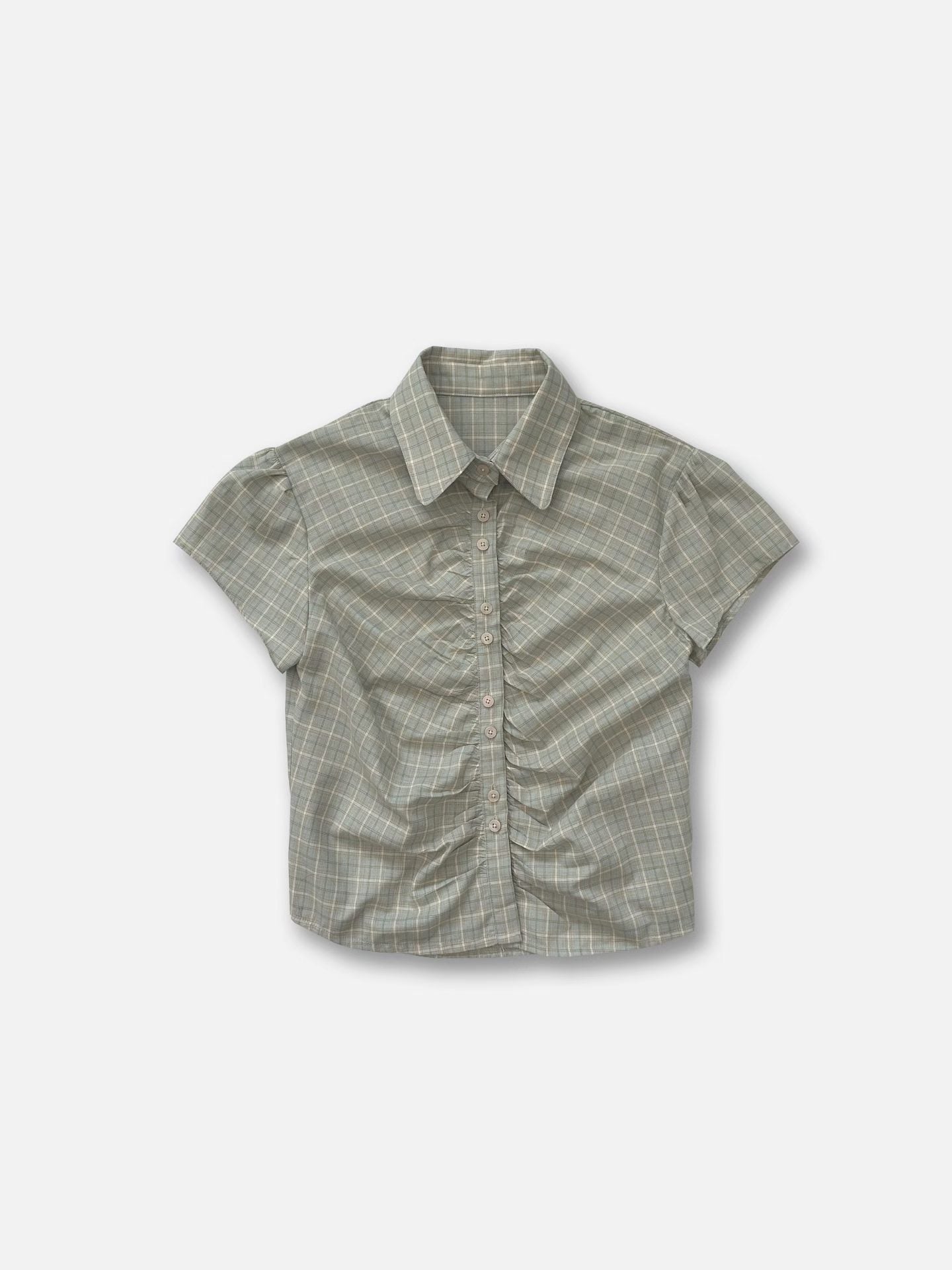 Gingham Ruched Top
